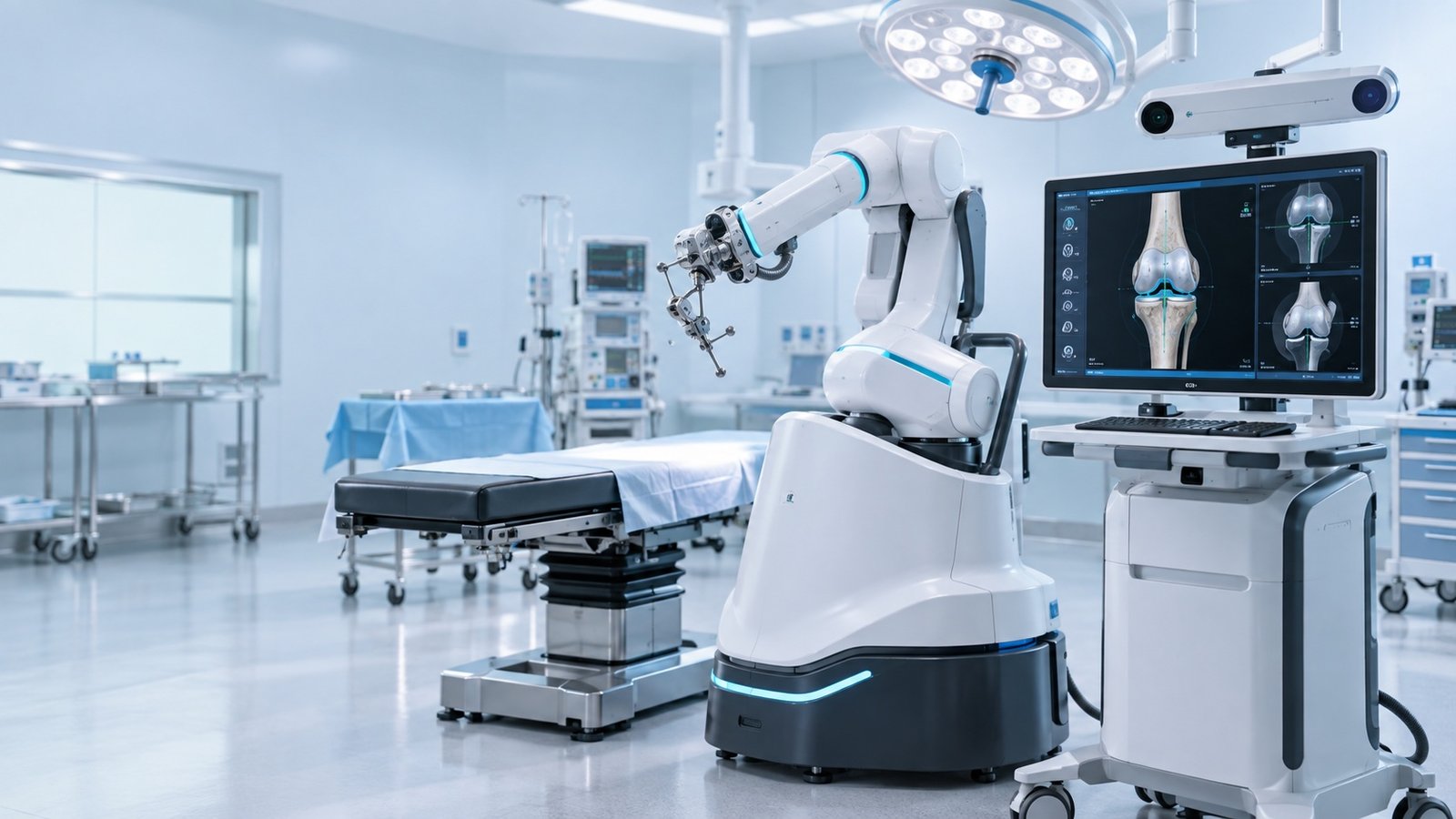 Robotic joint-replacement planning system in a modern operating theatre